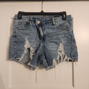 Kendall & Kylie Blue Distressed Jean Shorts